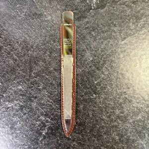 Vtg Stainless Steel Triple Cut 7" Nail File Pointed Tip Double Sided Sheath USA